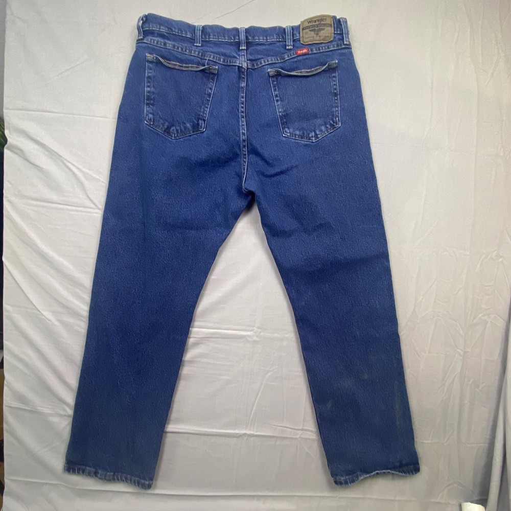 Wrangler Mens Straight Leg Jeans Blue Denim Workwear Rugged Work Tough 38x30 - Picture 7 of 16